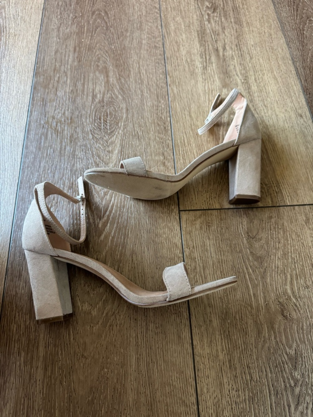 Madden Girl Ankle-Strap Block Heel Sandals in Light Beige
